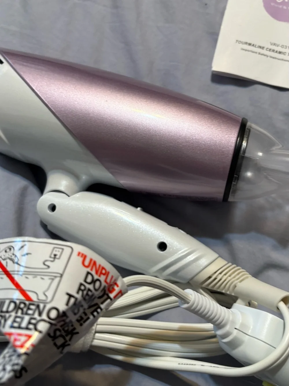1875W Travel Hair Dryer - Purple Compact Frizz-Control Styling